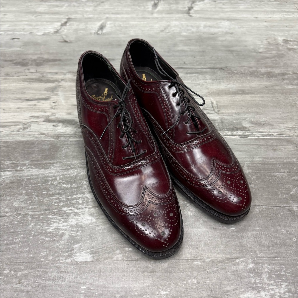NOS NEW Florsheim Royal Imperial Burgundy Wingtips Shoes 9 C